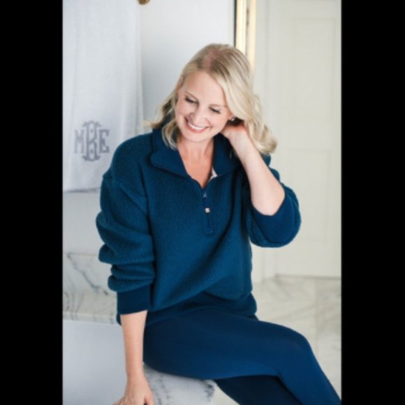 NWT IVL Keep It Toasty Polartec Half Zip Pullover Sherpa Fleece Jacket in Navy - Picture 12 of 12